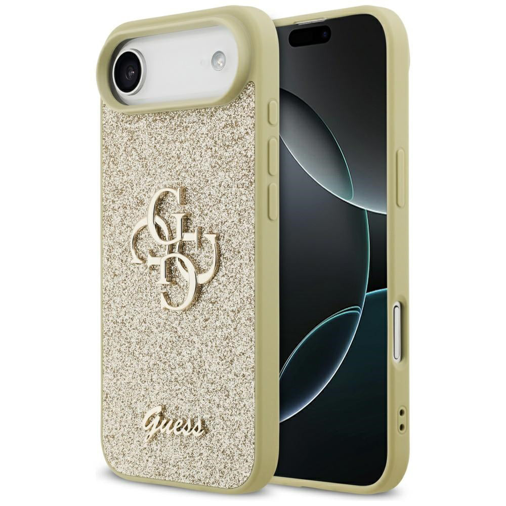 Hülle für Apple iPhone 17 Air, Guess, Fixed Glitter Big 4G, Goldfarben