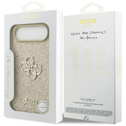 Hülle für Apple iPhone 17 Air, Guess, Fixed Glitter Big 4G, Goldfarben