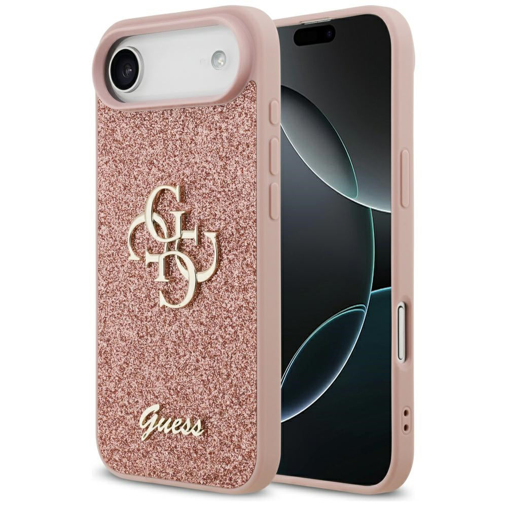 Hülle für Apple iPhone 17 Air, Guess, Fixed Glitter Big 4G, Rosa