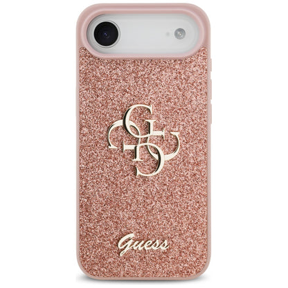 Hülle für Apple iPhone 17 Air, Guess, Fixed Glitter Big 4G, Rosa