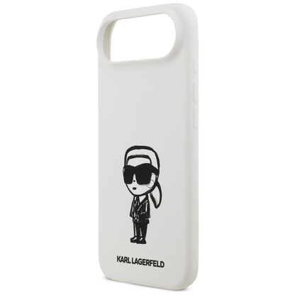 Étui pour Apple iPhone 17 Air, Karl Lagerfeld, Sketch and Logo Karl, Blanc