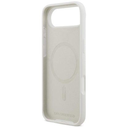 Étui pour Apple iPhone 17 Air, Karl Lagerfeld, Sketch and Logo Karl, Blanc