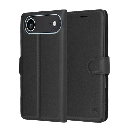 Hülle für Apple iPhone 17 Air, Techsuit, Leather Folio, Schwarz