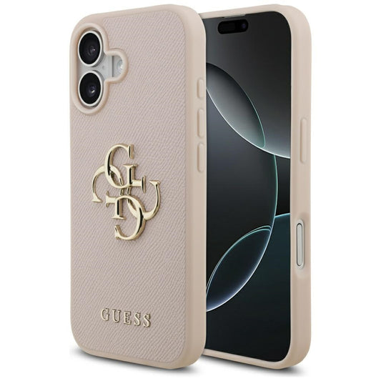Case for Apple iPhone 17, Guess, 4G Grained Big and Classic Logo, Pink