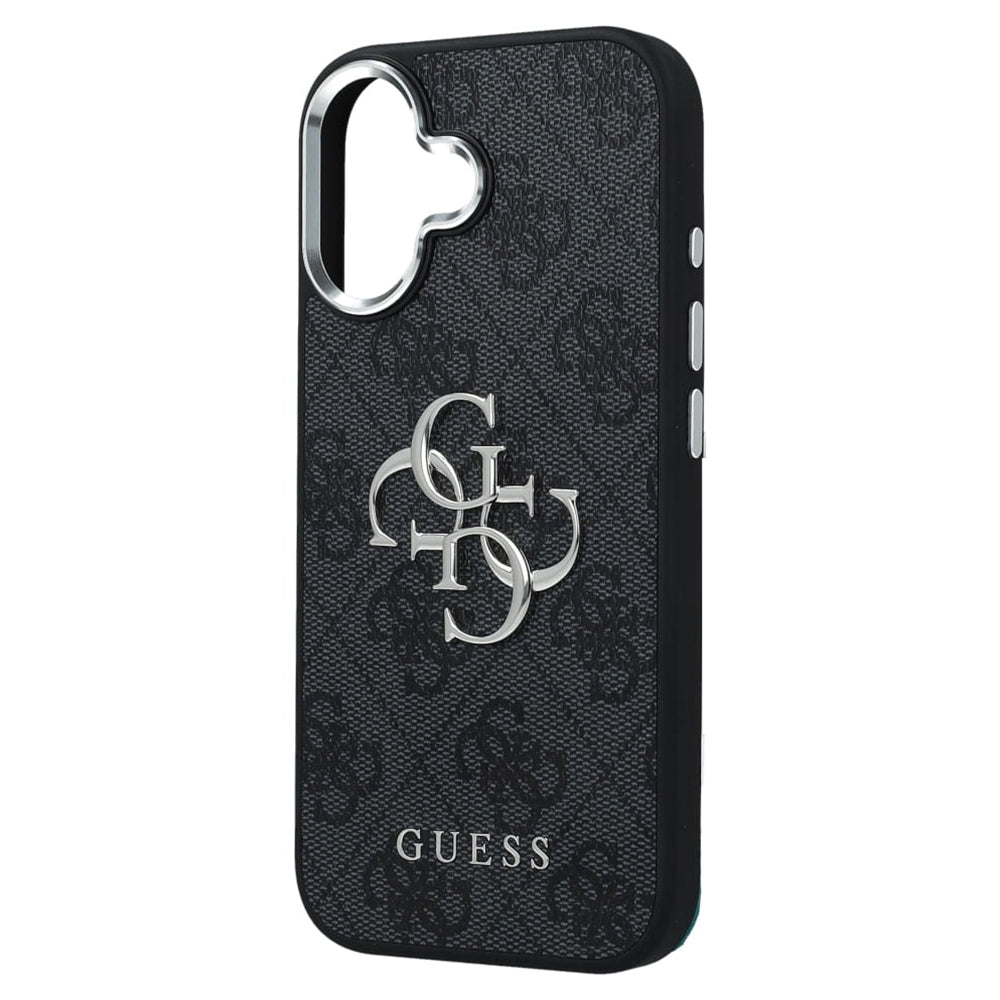 Hülle für Apple iPhone 17, Guess, Big 4G Logo Classic, Schwarz Silbern
