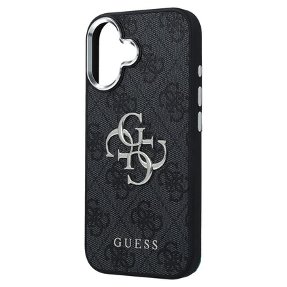 Hülle für Apple iPhone 17, Guess, Big 4G Logo Classic, Schwarz Silbern