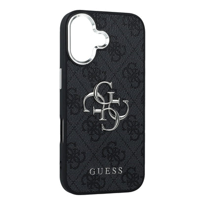 Hülle für Apple iPhone 17, Guess, Big 4G Logo Classic, Schwarz Silbern