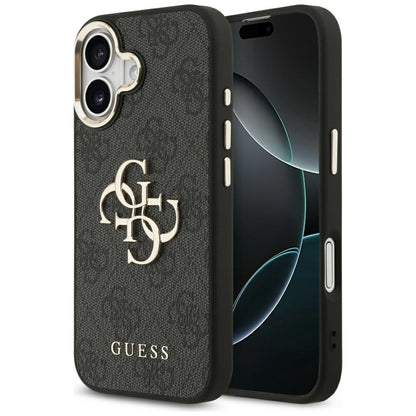 Hülle für Apple iPhone 17, Guess, Big 4G Logo Classic, Schwarz Gold