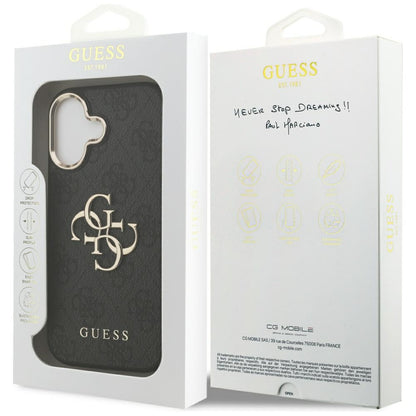 Hülle für Apple iPhone 17, Guess, Big 4G Logo Classic, Schwarz Gold