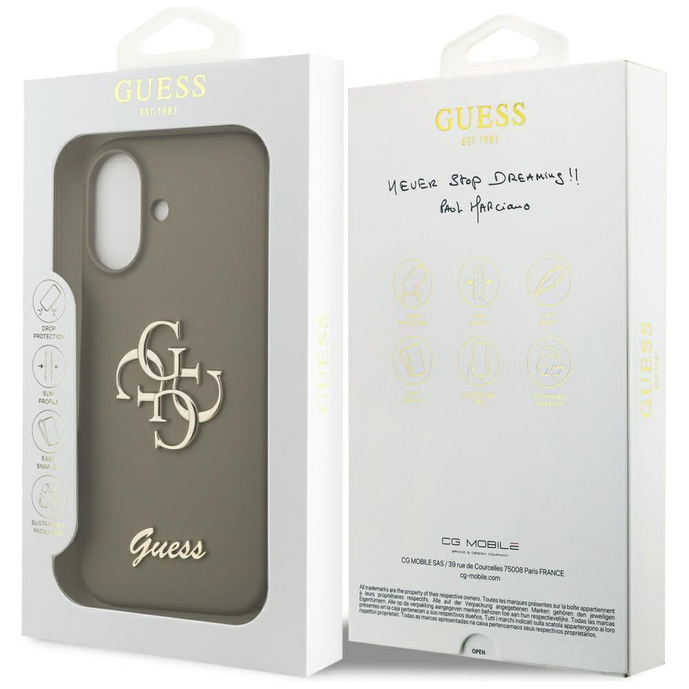 Case for Apple iPhone 17, Guess, Big 4G Script, Brown