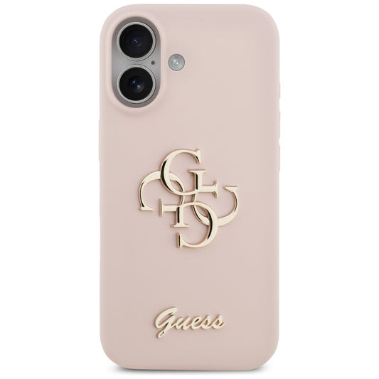 Étui pour Apple iPhone 17, Guess, Big 4G Script, Rose Clair
