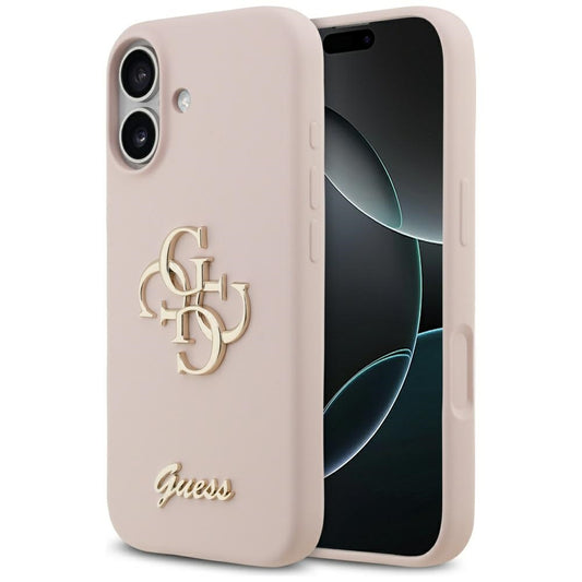 Étui pour Apple iPhone 17, Guess, Big 4G Script, Rose Clair