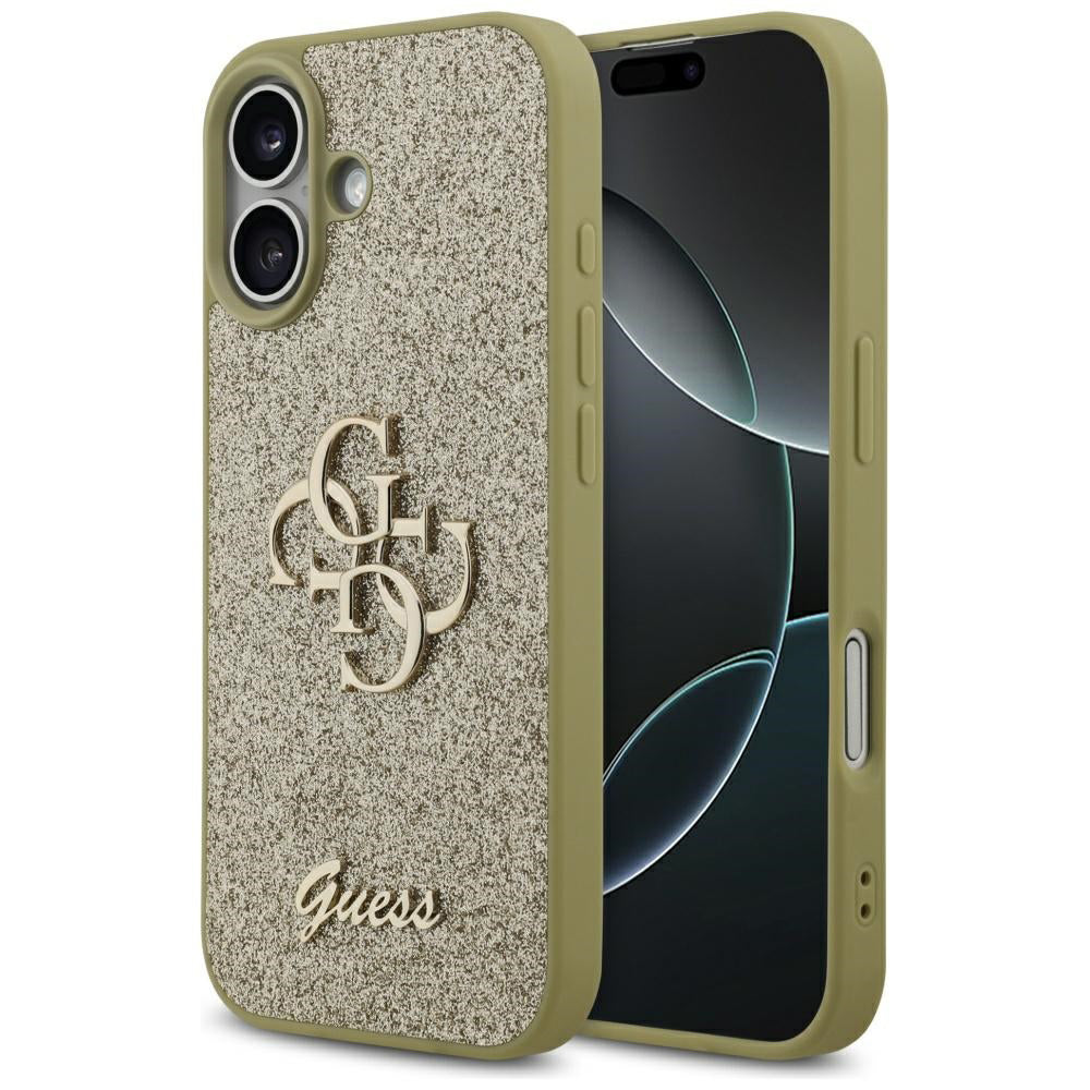 Hülle für Apple iPhone 17, Guess, Fixed Glitter Big 4G, Goldfarben