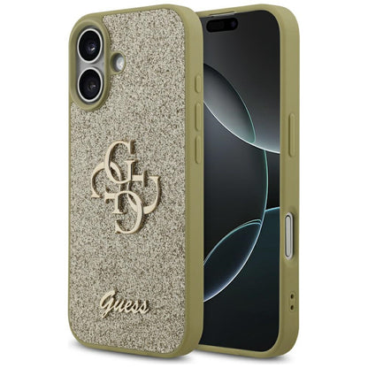 Hülle für Apple iPhone 17, Guess, Fixed Glitter Big 4G, Goldfarben