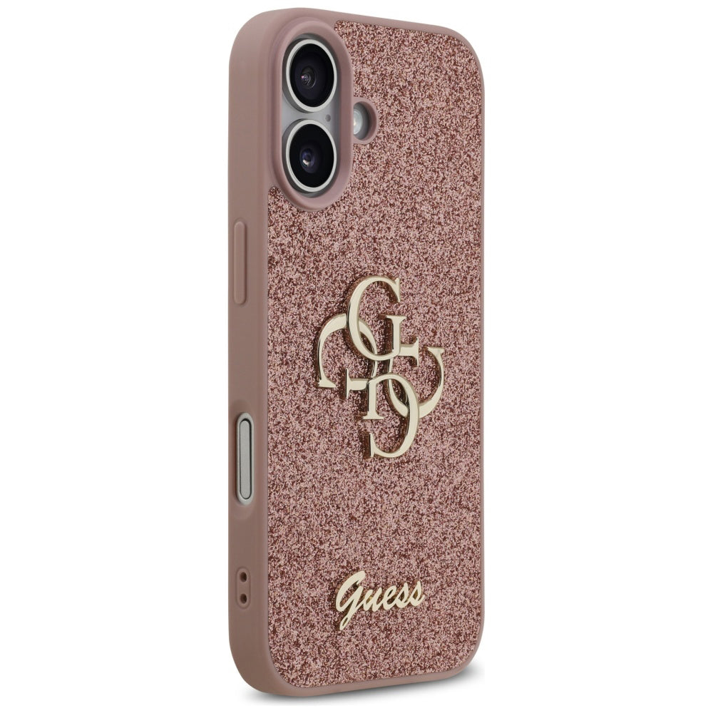 Étui pour Apple iPhone 17, Guess, Fixed Glitter Big 4G, Rose