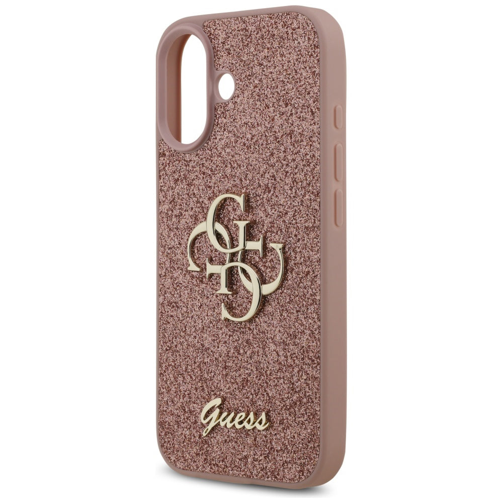 Étui pour Apple iPhone 17, Guess, Fixed Glitter Big 4G, Rose