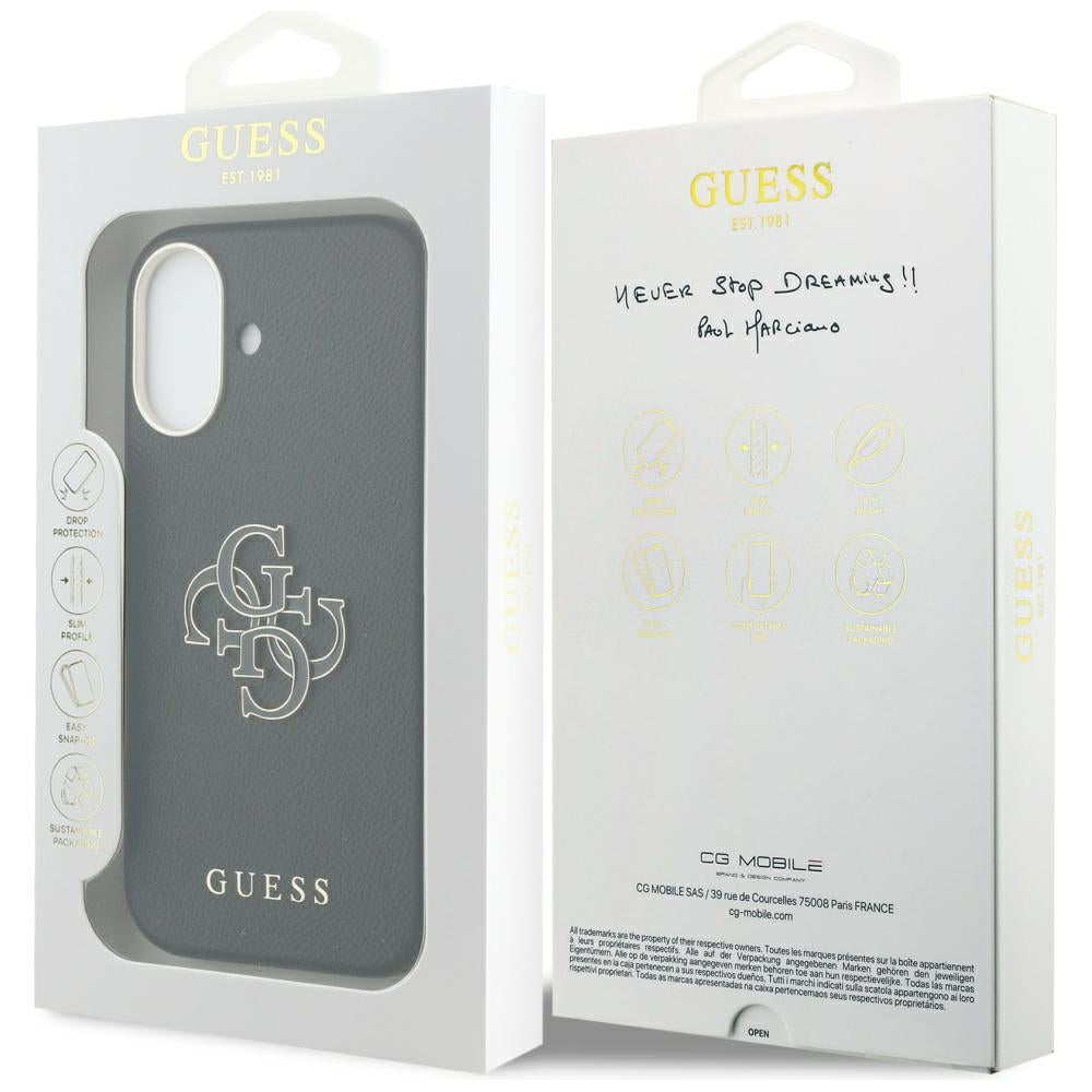 Étui pour Apple iPhone 17, Guess, Logo Résine, Noir