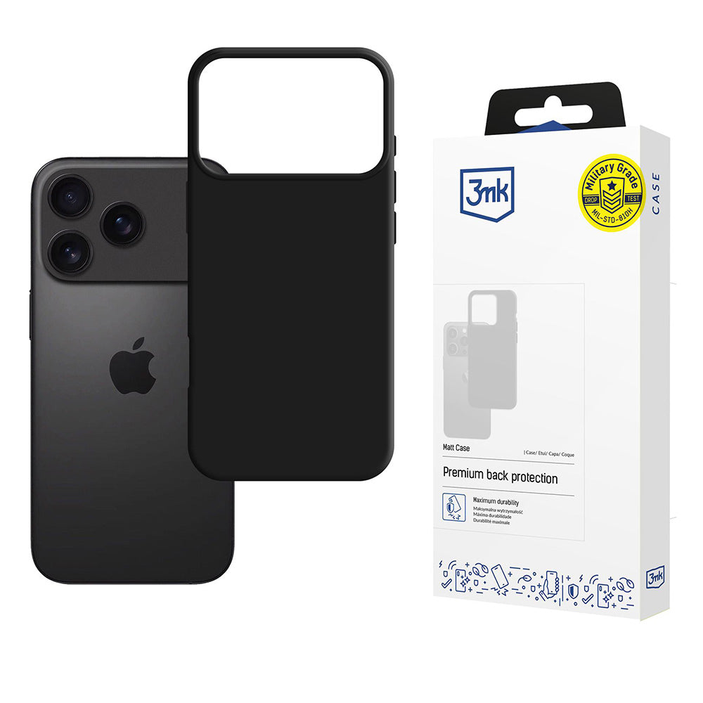 Hülle für Apple iPhone 17 Pro, 3MK, Matt, Schwarz