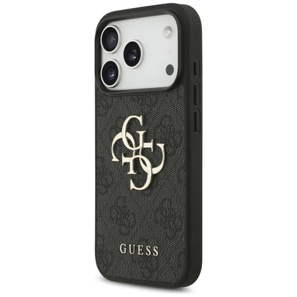 Étui pour Apple iPhone 17 Pro, Guess, 4G Classic Logo avec sangle, Noir