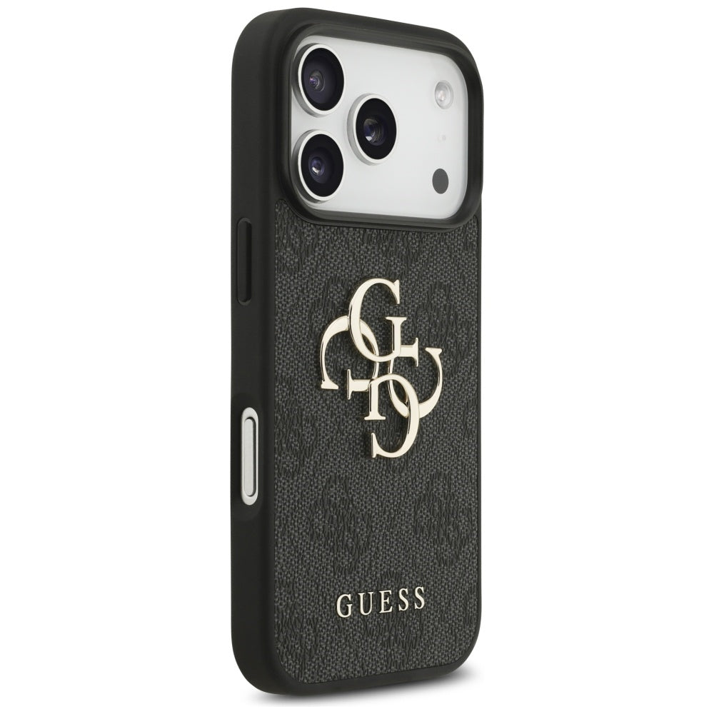 Étui pour Apple iPhone 17 Pro, Guess, 4G Classic Logo avec sangle, Noir