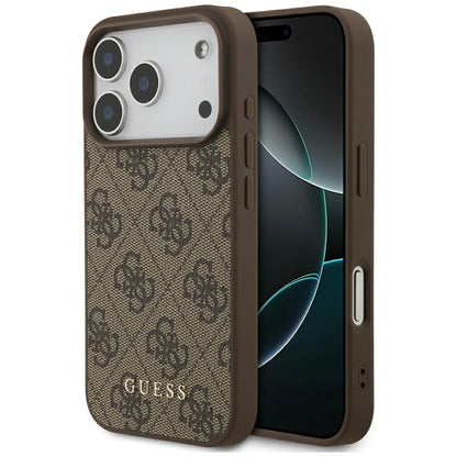 Housse pour Apple iPhone 17 Pro, Guess, 4G Classic, Marron