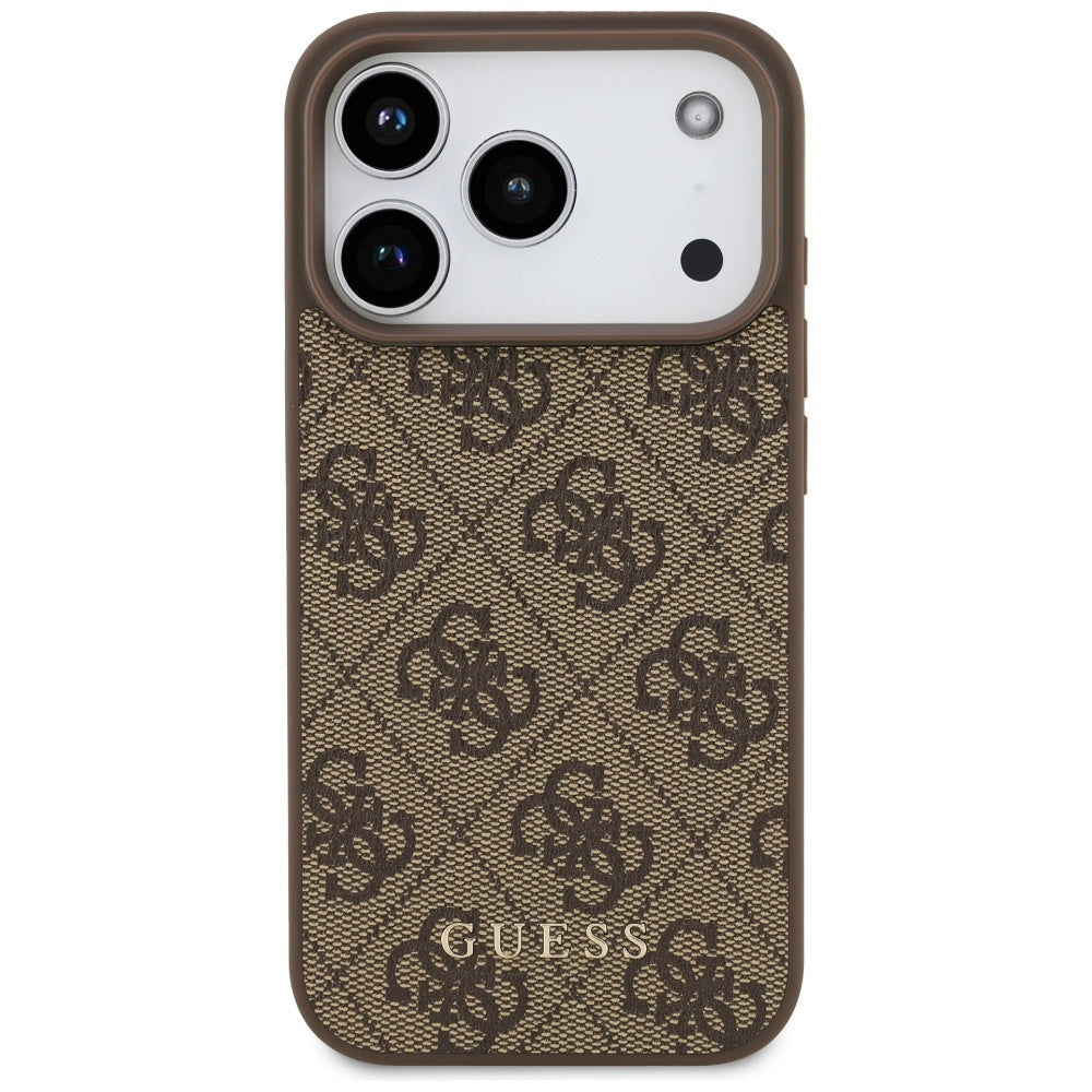 Housse pour Apple iPhone 17 Pro, Guess, 4G Classic, Marron