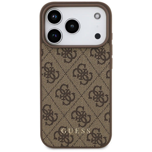 Housse pour Apple iPhone 17 Pro, Guess, 4G Classic, Marron
