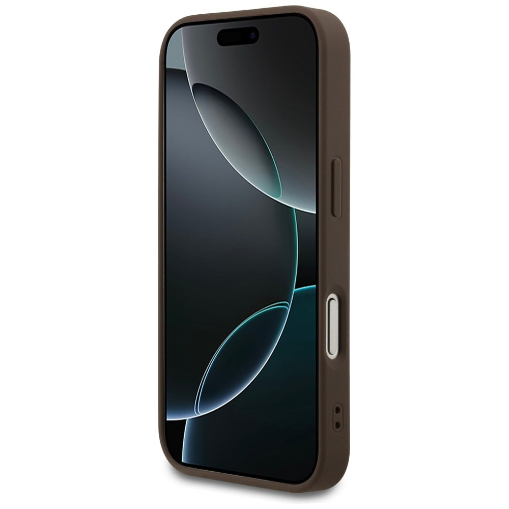 Housse pour Apple iPhone 17 Pro, Guess, 4G Classic, Marron