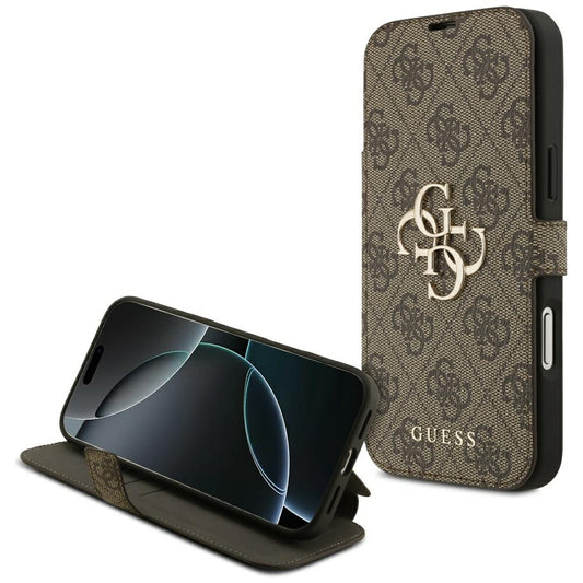 Case for Apple iPhone 17 Pro, Guess, 4G Metal Logo, Brown