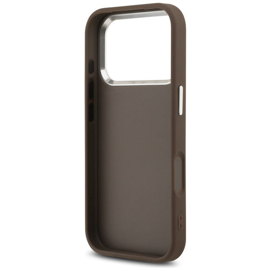 Étui pour Apple iPhone 17 Pro, Guess, Big 4G Logo Classic, Marron Argenté.