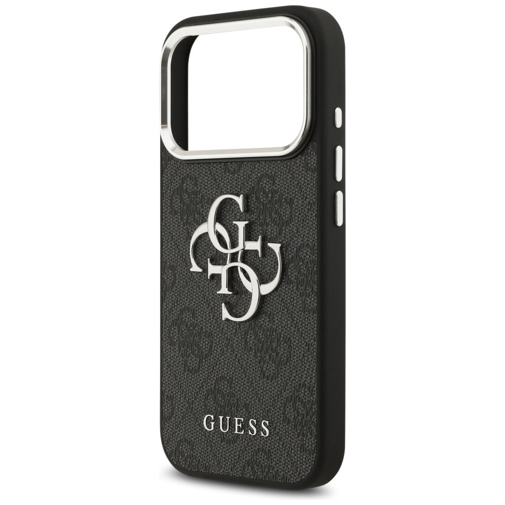 Étui pour Apple iPhone 17 Pro, Guess, Big 4G Logo Classic, Noir Argenté