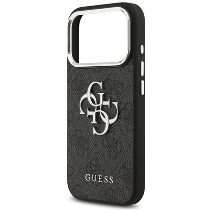 Étui pour Apple iPhone 17 Pro, Guess, Big 4G Logo Classic, Noir Argenté