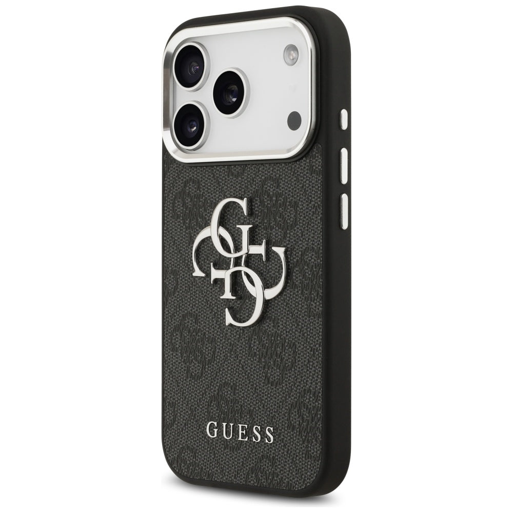 Étui pour Apple iPhone 17 Pro, Guess, Big 4G Logo Classic, Noir Argenté