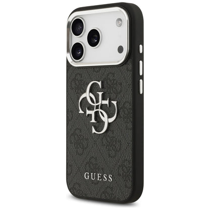 Étui pour Apple iPhone 17 Pro, Guess, Big 4G Logo Classic, Noir Argenté