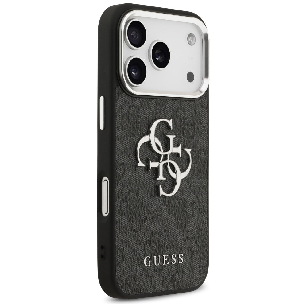 Étui pour Apple iPhone 17 Pro, Guess, Big 4G Logo Classic, Noir Argenté