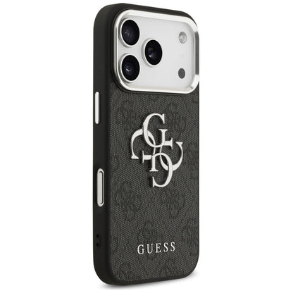 Étui pour Apple iPhone 17 Pro, Guess, Big 4G Logo Classic, Noir Argenté