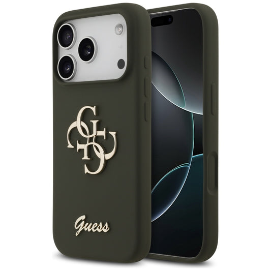 Case for Apple iPhone 17 Pro, Guess, Big 4G Script, Khaki