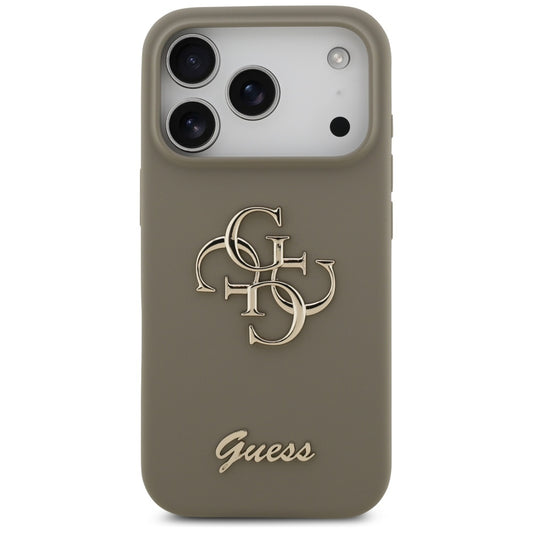 Case for Apple iPhone 17 Pro, Guess, Big 4G Script, Brown