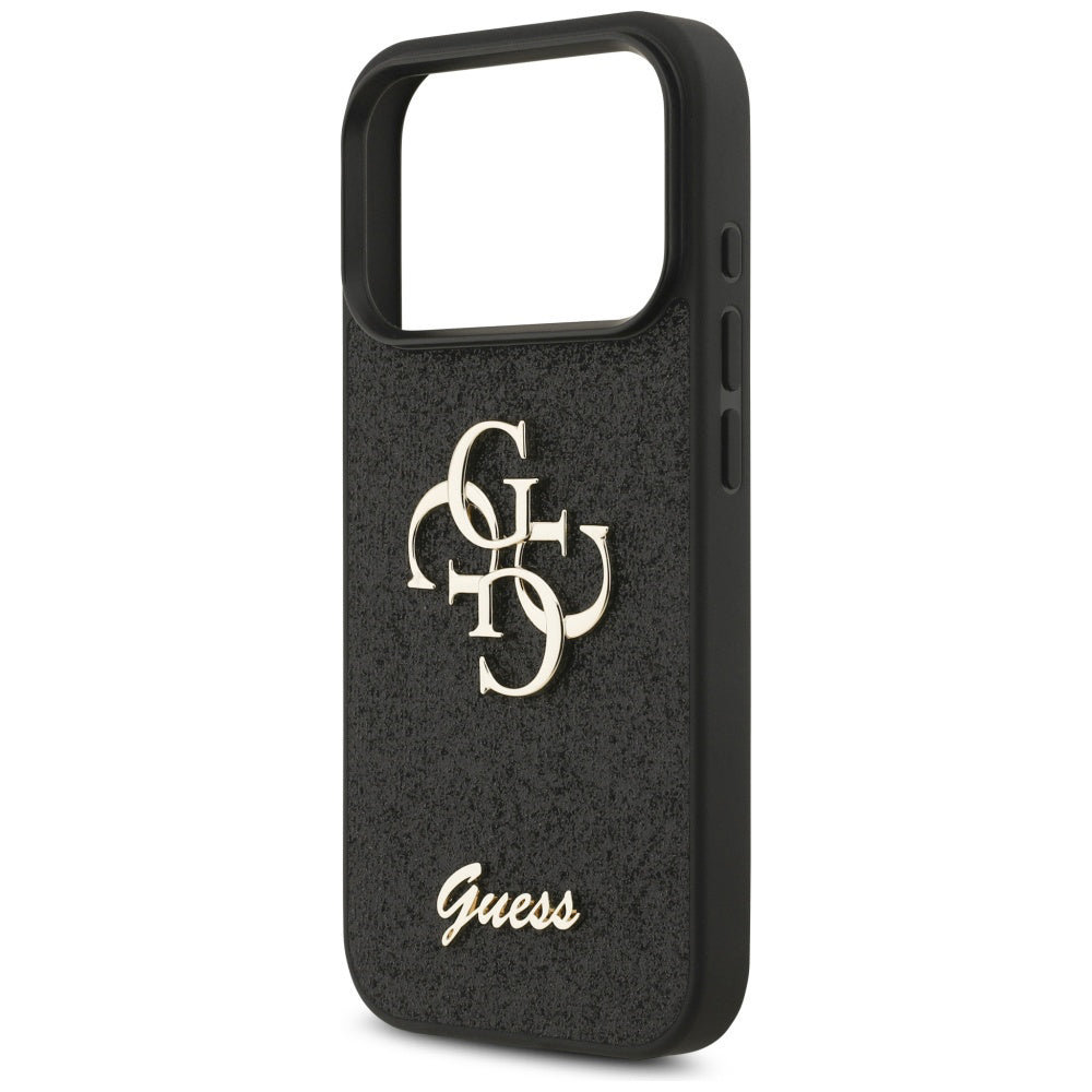 Étui pour Apple iPhone 17 Pro, Guess, Fixed Glitter Big 4G, Noir