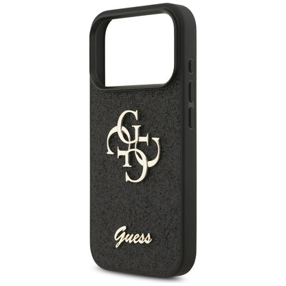 Étui pour Apple iPhone 17 Pro, Guess, Fixed Glitter Big 4G, Noir