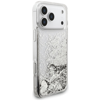 Étui pour Apple iPhone 17 Pro, Guess, Liquid Glitter Charms, Argenté