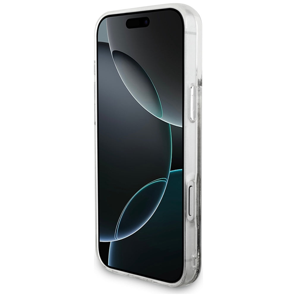 Étui pour Apple iPhone 17 Pro, Guess, Liquid Glitter Charms, Argenté