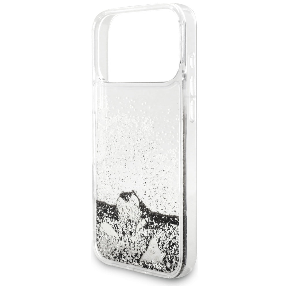 Étui pour Apple iPhone 17 Pro, Guess, Liquid Glitter Charms, Argenté