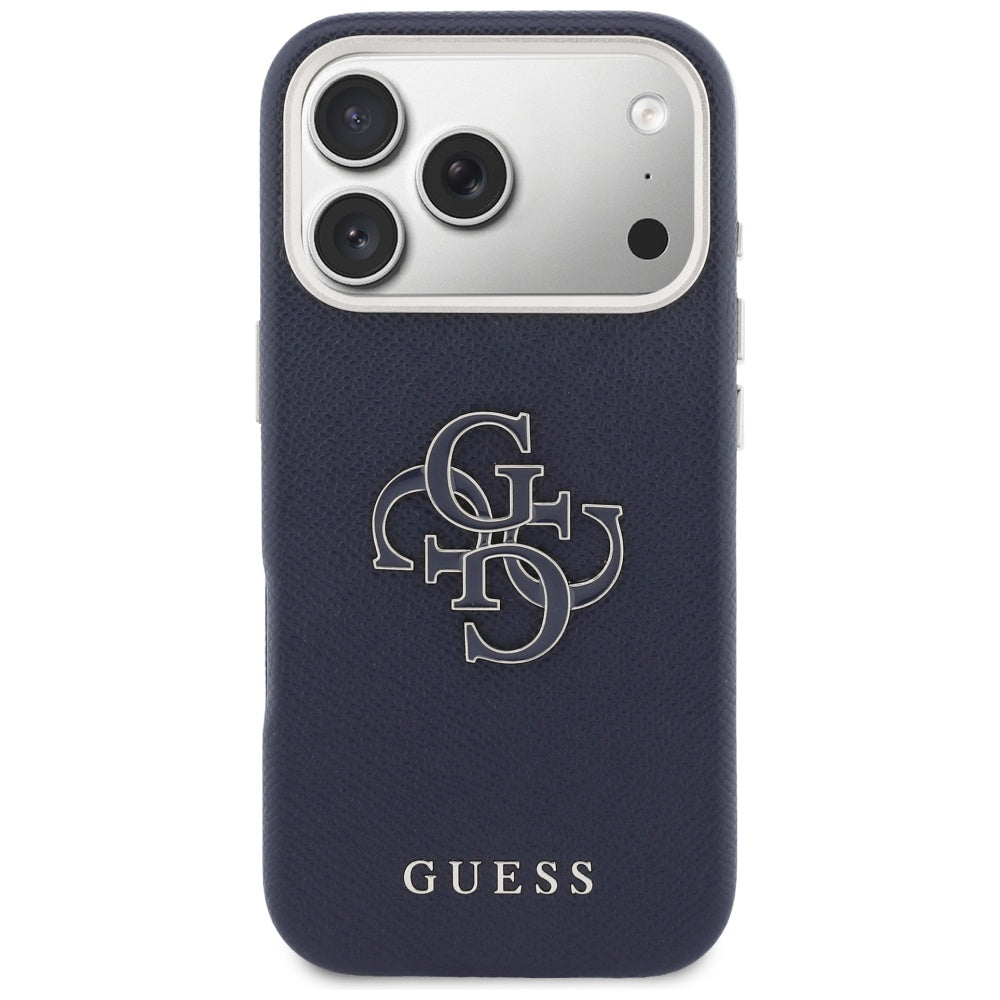 Hülle für Apple iPhone 17 Pro, Guess, Resin Logo, Blau