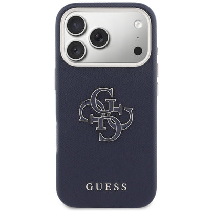 Hülle für Apple iPhone 17 Pro, Guess, Resin Logo, Blau