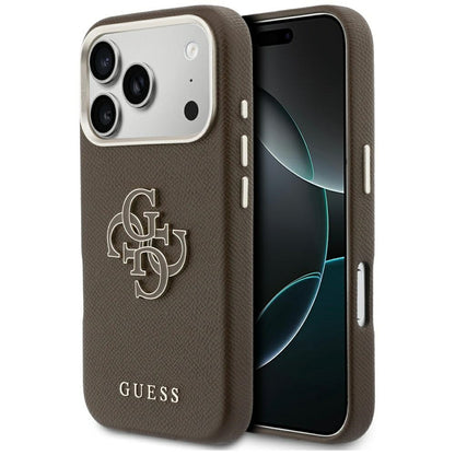 Case for Apple iPhone 17 Pro, GUESS, Resin Logo, Brown