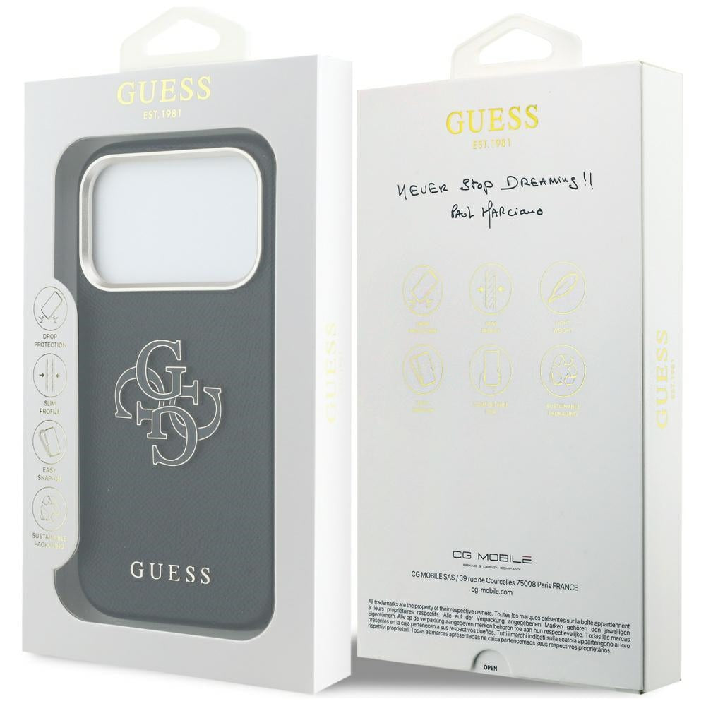 Housse pour Apple iPhone 17 Pro, Guess, Resin Logo, Noire