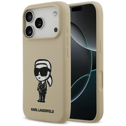 Étui pour Apple iPhone 17 Pro, Karl Lagerfeld, Sketch and Logo Karl, Marron