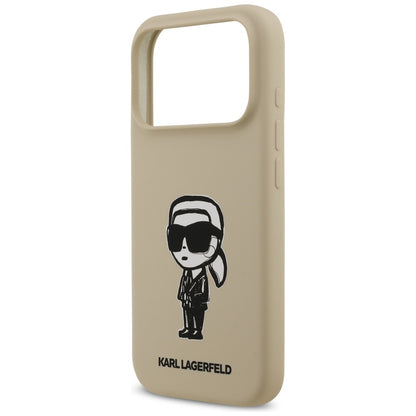 Étui pour Apple iPhone 17 Pro, Karl Lagerfeld, Sketch and Logo Karl, Marron