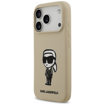 Étui pour Apple iPhone 17 Pro, Karl Lagerfeld, Sketch and Logo Karl, Marron